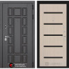 Входная дверь Лабиринт Нью-Йорк 01 - Беленый дуб, стекло черное
