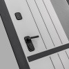 Входная дверь SKYLAB 02 - Сандал белый, стекло черное