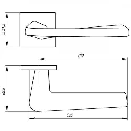 Дверная ручка Armadillo K.USS52.TORSO (TORSO USS) AB-7 бронза