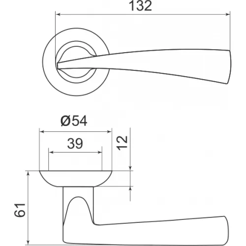 Дверная ручка Armadillo R.LD54.Columba (Columba LD80) AB/GP-7 бронза/золото