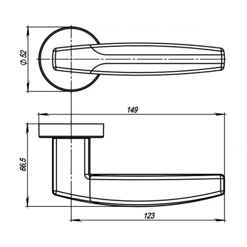 Дверная ручка Armadillo R.URB52.ARC (ARC URB2) SN/CP-3 матовый никель/хром