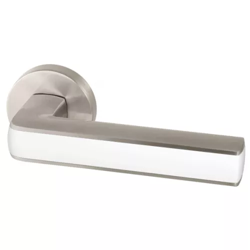 Дверная ручка Armadillo R.URB52.CUBE (CUBE URB3) SN/White-19 матовый никель/белый