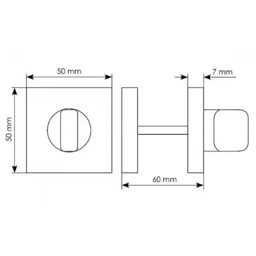 LUX-WC-SQ BIA, завертка сантехническая, цвет - белый
