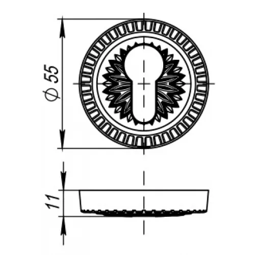 Накладка Armadillo под цилиндр ET.R.CL55 (ET/CL) OB-13 античная бронза