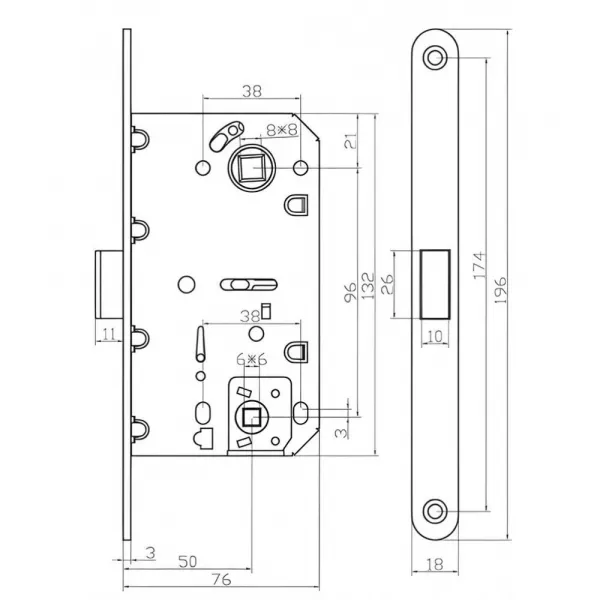 Замок сантехнический магнитный WC-5096 MAG Черный