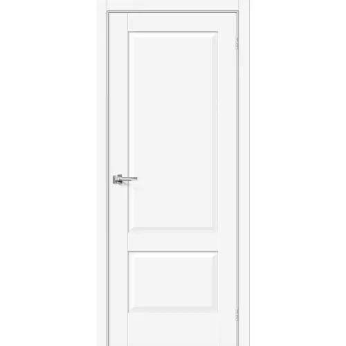 Межкомнатная дверь Прима-12 White Silk глухая