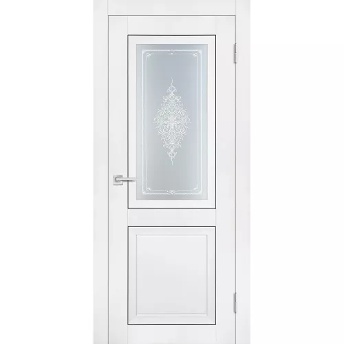 Межкомнатная дверь Soft Touch PST-27 белый бархат со стеклом Кристалайз