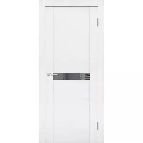 Межкомнатная дверь Soft Touch PST-3 белый бархат со стеклом Зеркало тонированное