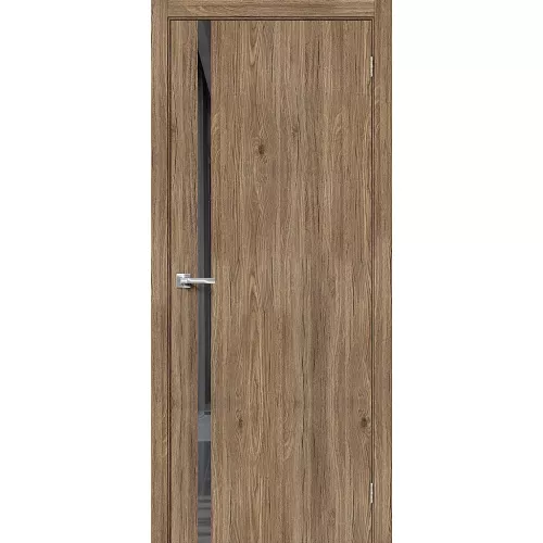 Межкомнатная дверь экошпон Браво-1.55 Original Oak со стеклом Mirox Grey