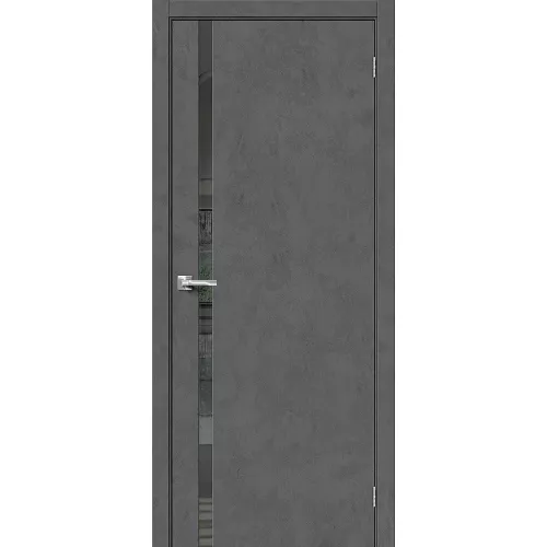 Межкомнатная дверь экошпон Браво-1.55 Slate Art со стеклом Mirox Grey