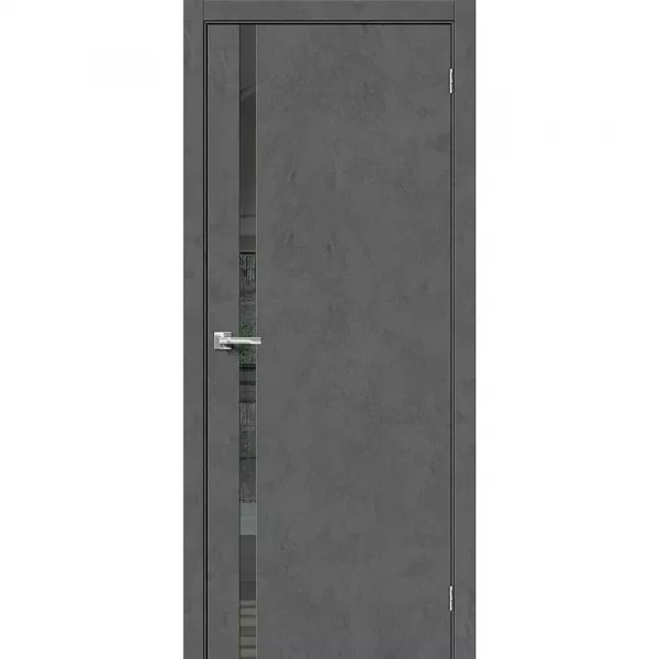 Межкомнатная дверь экошпон Браво-1.55 Slate Art со стеклом Mirox Grey