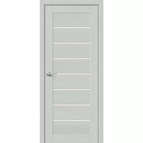 Межкомнатная дверь экошпон Браво-22 Grey Wood со стеклом Magic Fog