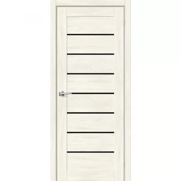 Межкомнатная дверь экошпон Браво-22 Nordic Oak со стеклом Black Star