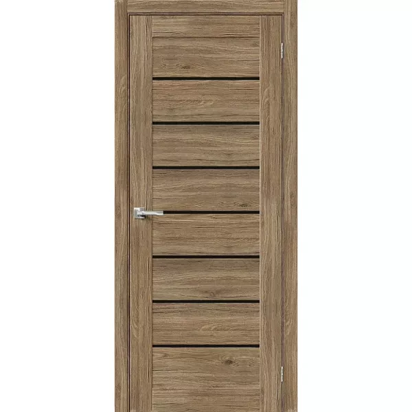 Межкомнатная дверь экошпон Браво-22 Original Oak со стеклом Black Star