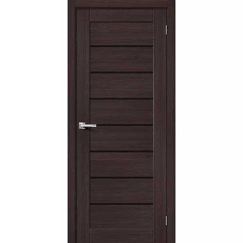 Межкомнатная дверь экошпон Браво-22 Wenge Melinga со стеклом Black Star