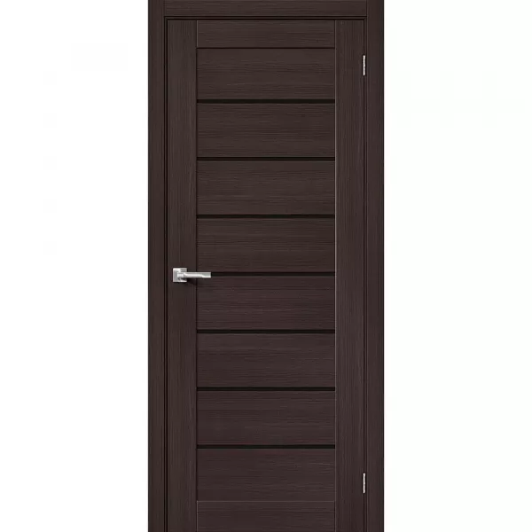 Межкомнатная дверь экошпон Браво-22 Wenge Melinga со стеклом Black Star