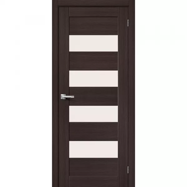 Межкомнатная дверь экошпон Браво-23 Wenge Melinga со стеклом Magic Fog