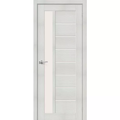 Межкомнатная дверь экошпон Браво-27 Bianco veralinga со стеклом Magic Fog