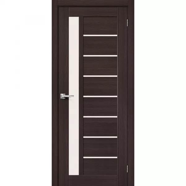 Межкомнатная дверь экошпон Браво-27 Wenge Melinga со стеклом Magic Fog