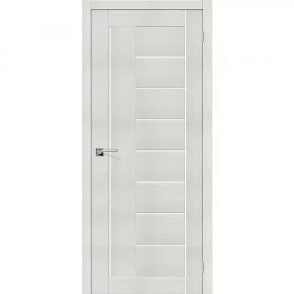 Межкомнатная дверь экошпон Браво-29 Bianco veralinga со стеклом Magic Fog