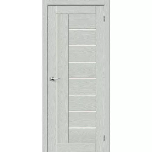 Межкомнатная дверь экошпон Браво-29 Grey Wood со стеклом Magic Fog