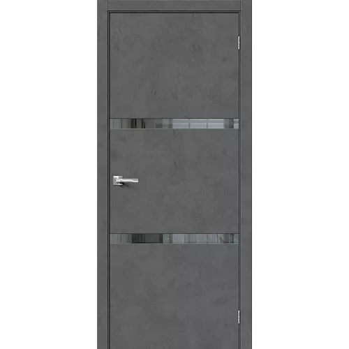 Межкомнатная дверь экошпон Браво-2.55 Slate Art со стеклом Mirox Grey