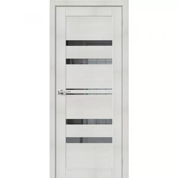 Межкомнатная дверь экошпон Браво-30 Bianco Veralinga со стеклом Mirox Grey