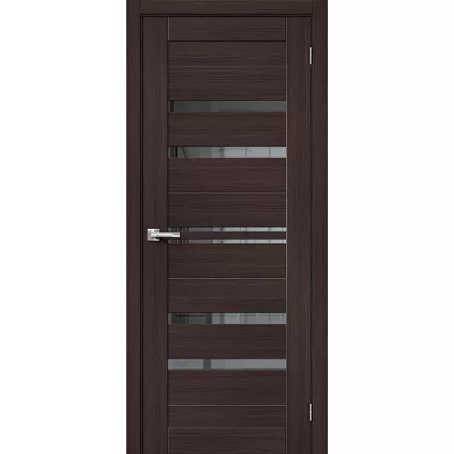 Межкомнатная дверь экошпон Браво-30 Wenge Melinga со стеклом Mirox Grey