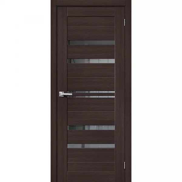 Межкомнатная дверь экошпон Браво-30 Wenge Melinga со стеклом Mirox Grey