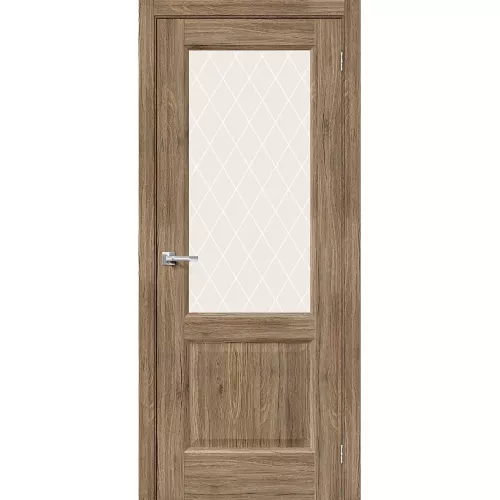 Межкомнатная дверь экошпон Неоклассик-33 Original Oak со стеклом White Сrystal