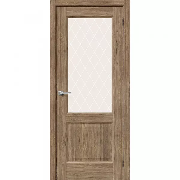 Межкомнатная дверь экошпон Неоклассик-33 Original Oak со стеклом White Сrystal
