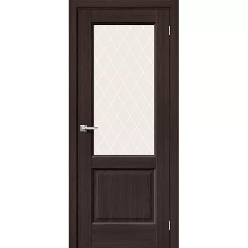 Межкомнатная дверь экошпон Неоклассик-33 Wenge Melinga со стеклом White Сrystal