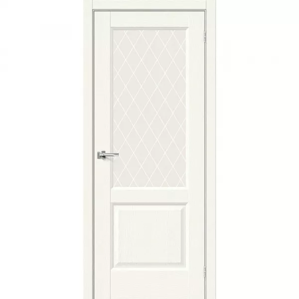 Межкомнатная дверь экошпон Неоклассик-33 White Wood со стеклом