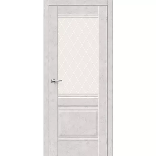 Межкомнатная дверь экошпон Прима-3 Look Art со стеклом White Сrystal