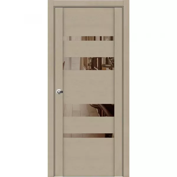 Межкомнатная дверь экошпон SoftTouch UniLine 30013 кремовый со стеклом