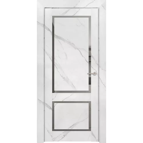 Межкомнатная дверь экошпон Soft Touch Neo Loft 301 Marable монте белый со стеклом