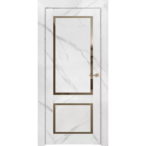 Межкомнатная дверь экошпон Soft Touch Neo Loft 301 Marable монте белый со стеклом