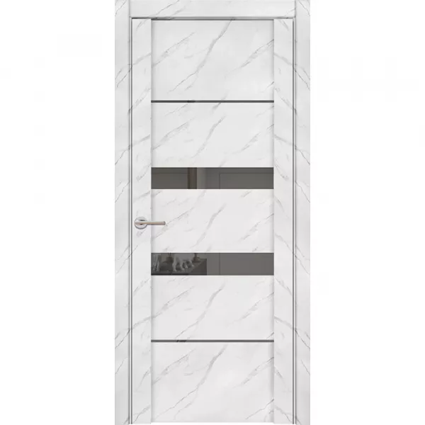 Межкомнатная дверь экошпон Soft Touch UniLine Mramor 30037/1 Marable монте белый со стеклом