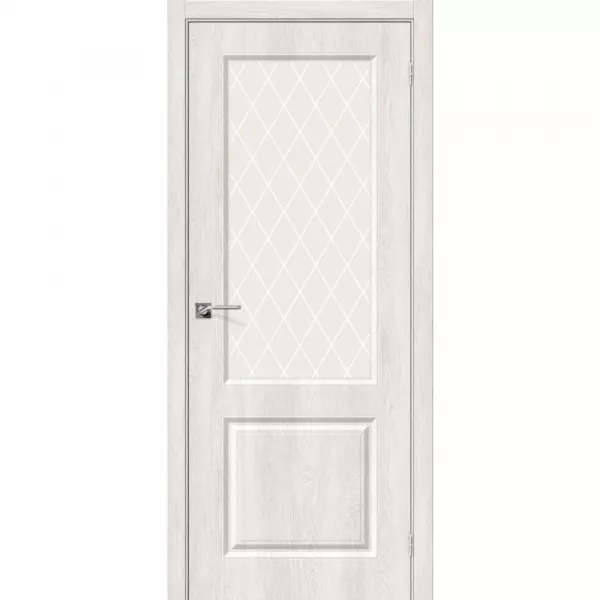 Межкомнатная дверь пвх Скинни-13 casablanca white crystal со стеклом