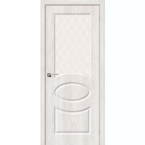 Межкомнатная дверь пвх Скинни-21 casablanca со стеклом white crystal