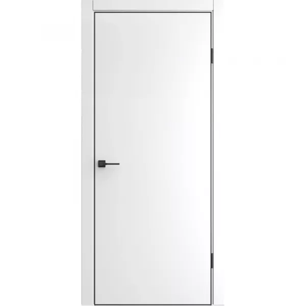 Межкомнатные двери экошпон ДП-50 White Pearl AL чёрная с 4-х сторон