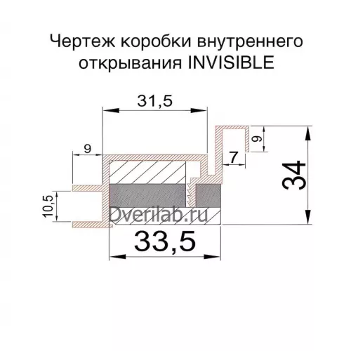 Скрытая дверь Profilo Porte PX-0 REVERSE внутреннего открывания Invisible черная алюминиевая кромка