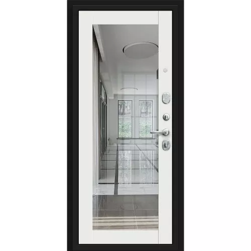 Входная дверь Флэт Kale Almon 28/Off-white с зеркалом