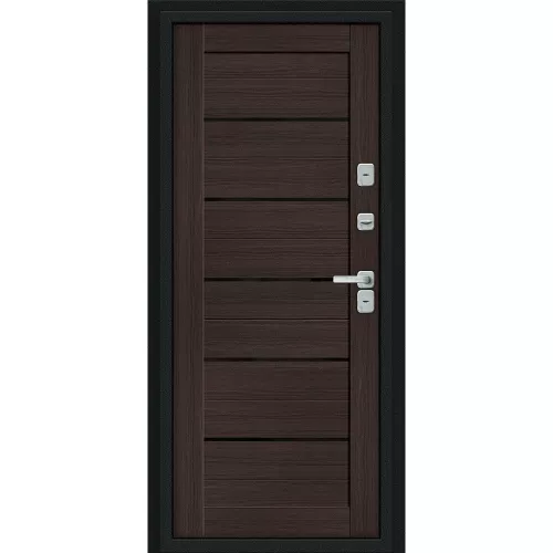 Входная дверь Thermo Техно Декор Букле черное/Wenge Veralinga