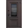 Входная уличная дверь Исландия Термо AG 6004 RAL 8019 шоколад RAL 9016 белый