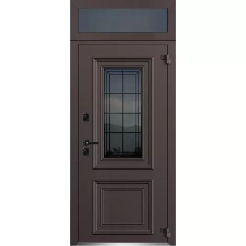 Входная уличная дверь Исландия Термо AG 6004 RAL 8019 шоколад RAL 9016 белый