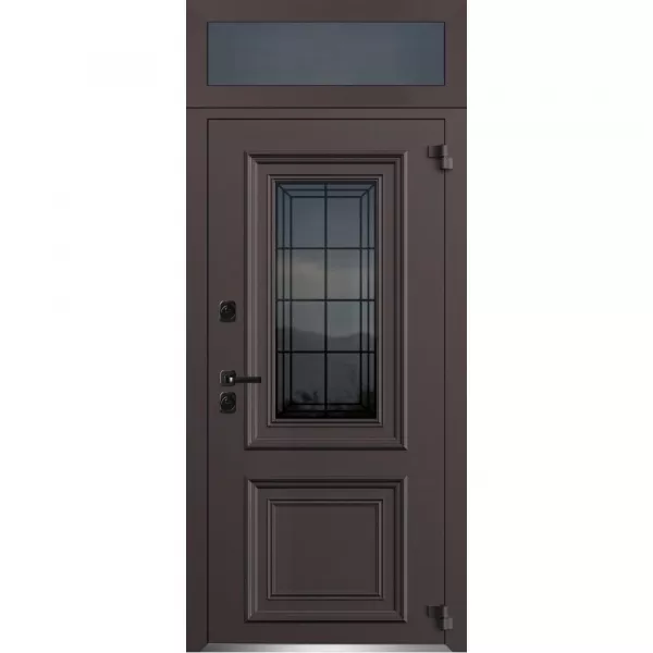 Входная уличная дверь Исландия Термо AG 6004 RAL 8019 шоколад RAL 9016 белый